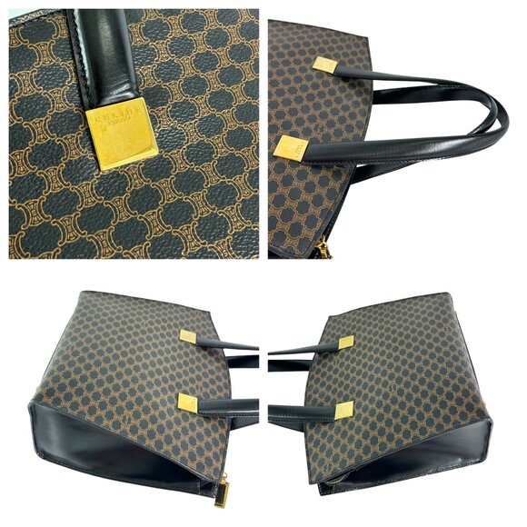 CELINE Vintage Black Canvas Macadam Tote Bag Made in Italy Authenticated - Picture 8 of 15